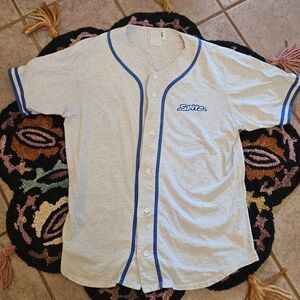 🔥🔥 Vintage Spitz Light Gray Baseball Jersey with Blue Trim🔥🔥 Size XL